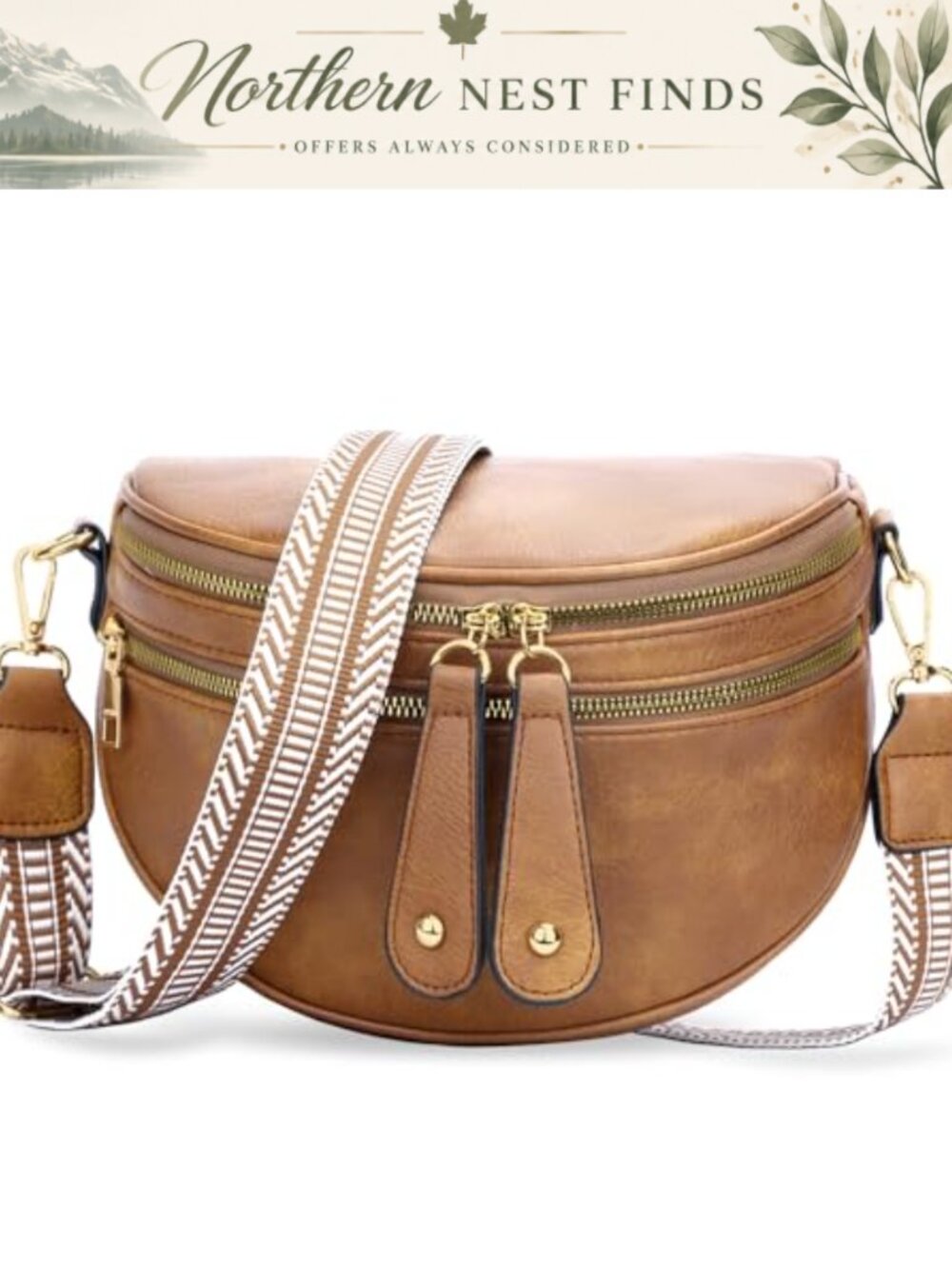 Vegan Leather Sling Bag Crossbody Fanny Pack Chest Bag